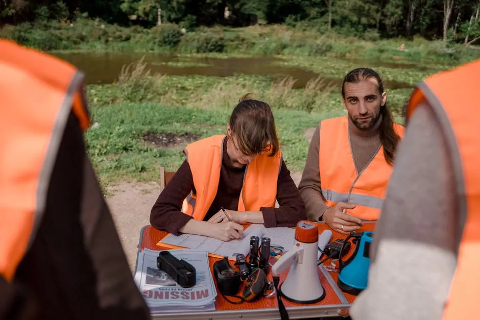 A Shot of People Volunteering in Search of Missing Person