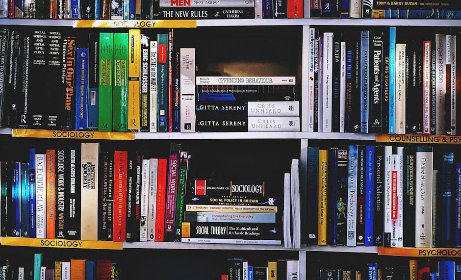 Photography of Books on Bookshelf