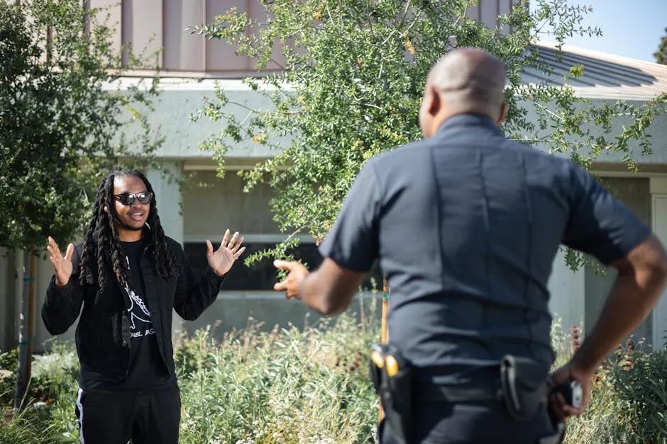 A Policeman Talking to a Man