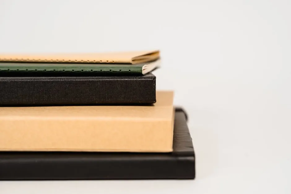 
A Close-Up Shot of a Stack of Notebooks