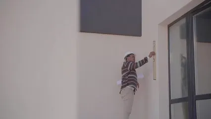 Horizontal video: Person leveling a wall 7816449. Duration: 28 seconds. Resolution: 1920x1080