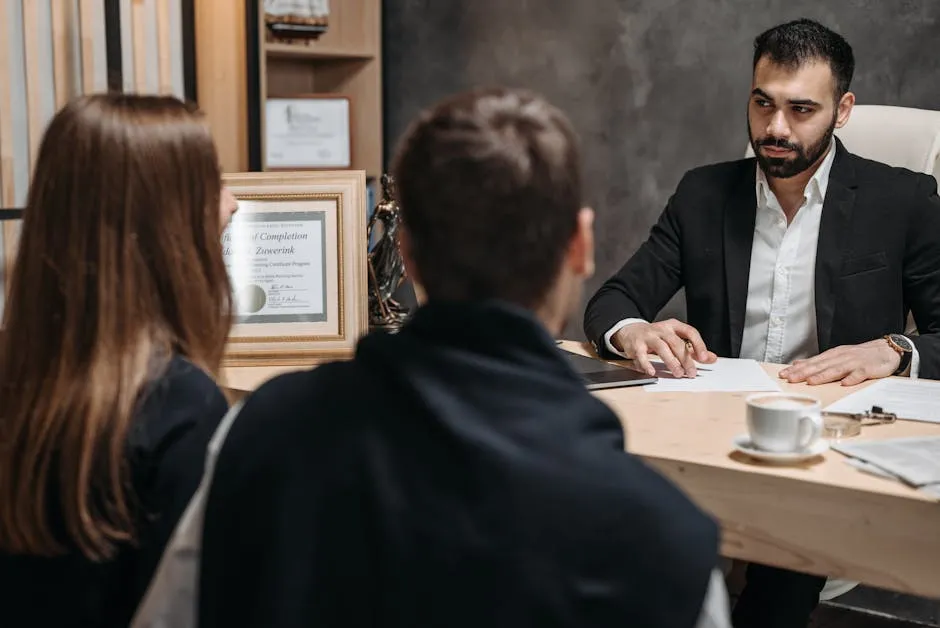 Clients and Lawyer in an Office