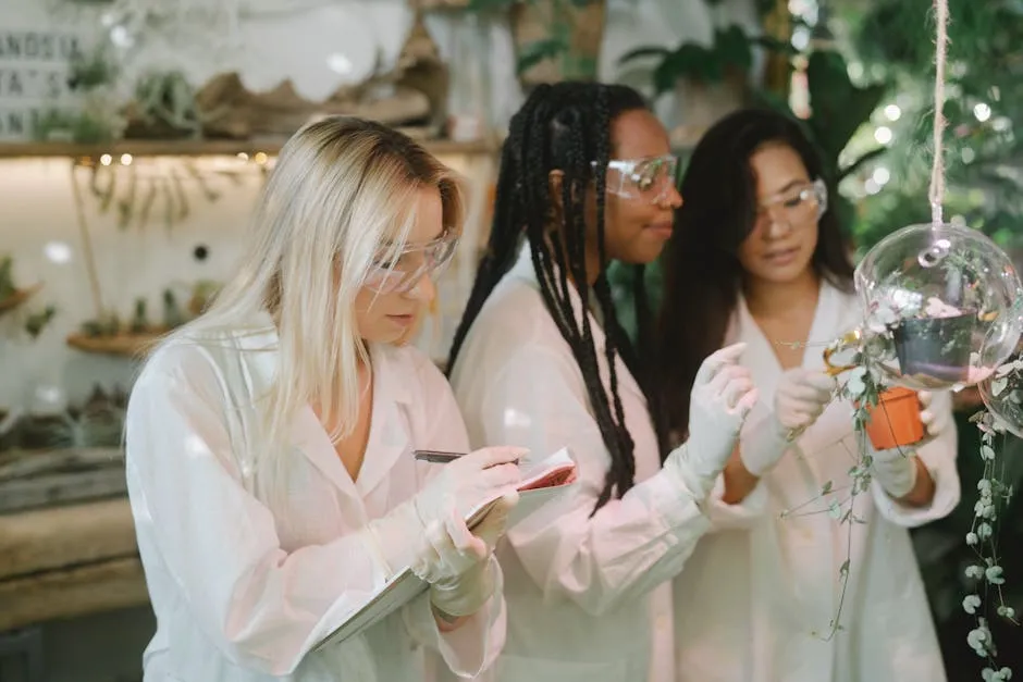Women Botanist doing an Examination