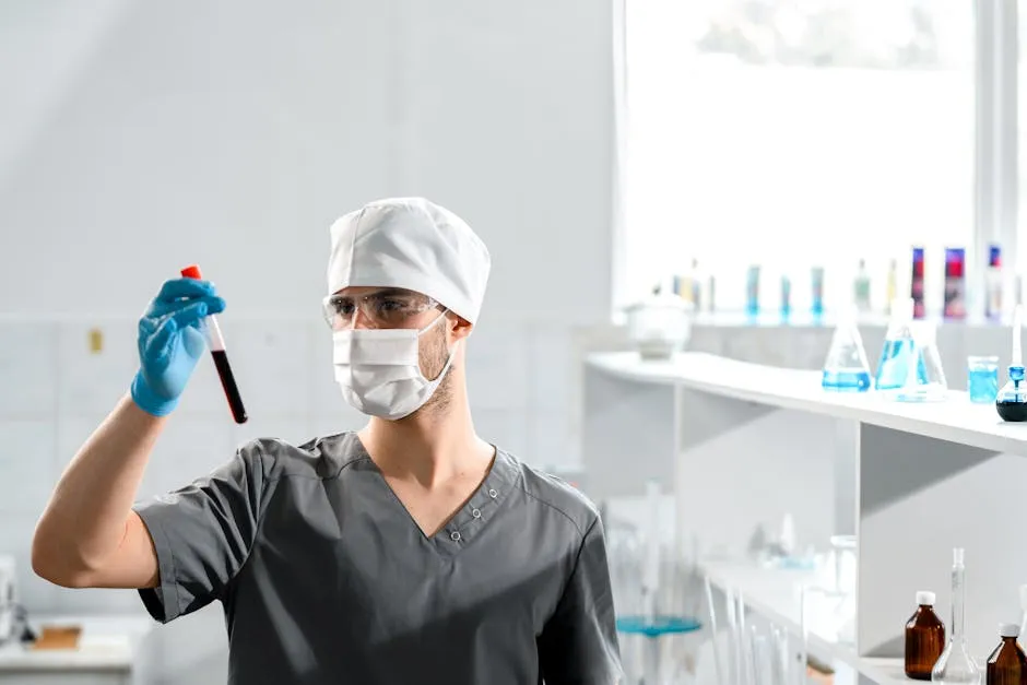 A Man Holding a Test Tube