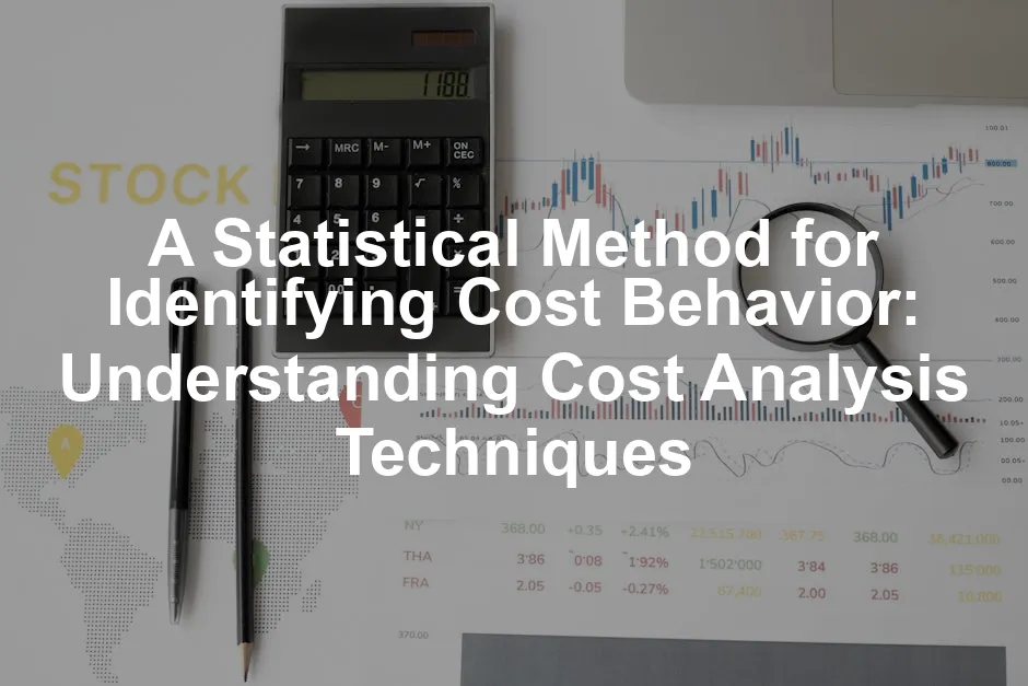 Featured image for A Statistical Method for Identifying Cost Behavior: Understanding Cost Analysis Techniques