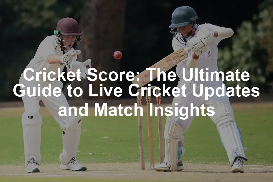 Featured image for Cricket Score: The Ultimate Guide to Live Cricket Updates and Match Insights