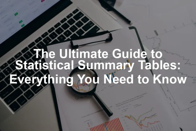 Featured image for The Ultimate Guide to Statistical Summary Tables: Everything You Need to Know