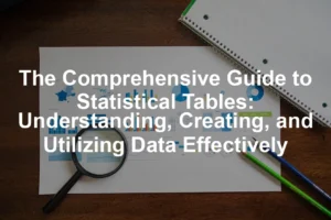 Featured image for The Comprehensive Guide to Statistical Tables: Understanding, Creating, and Utilizing Data Effectively