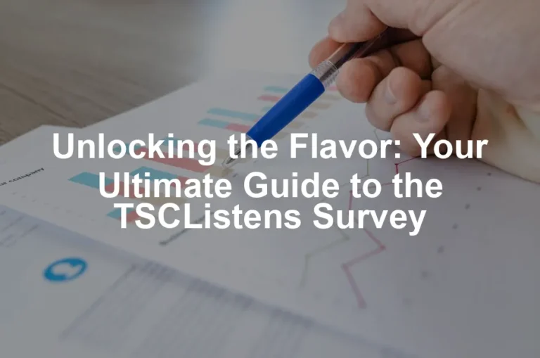 Featured image for Unlocking the Flavor: Your Ultimate Guide to the TSCListens Survey