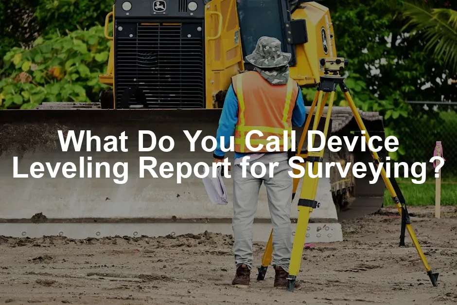 Featured image for What Do You Call Device Leveling Report for Surveying?