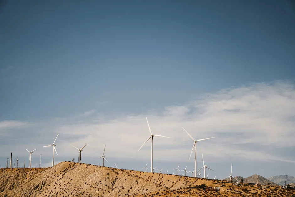 A Wind Farm Under the Blue Sky 