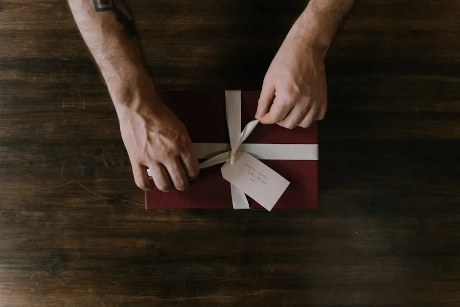 A Person Wrapping a Gift