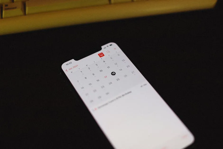 Calendar on a Smartphone