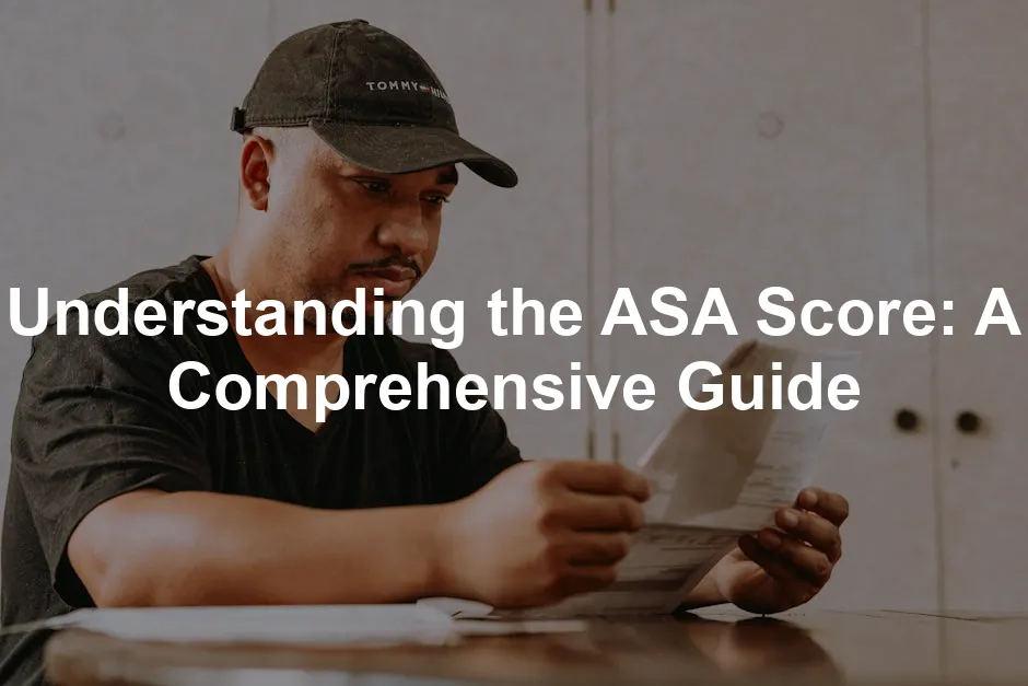 Featured image for Understanding the ASA Score: A Comprehensive Guide