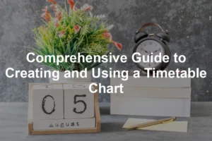 Featured image for Comprehensive Guide to Creating and Using a Timetable Chart